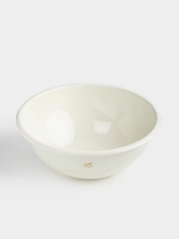 Миска, 1,6 л, металл эмалированный, молочная, Лошадка-качалка, Enamel, image-2