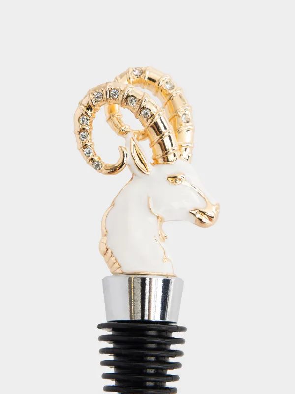 Пробка для винной бутылки, 12 см, Голова барана, Sheep gold, image-1