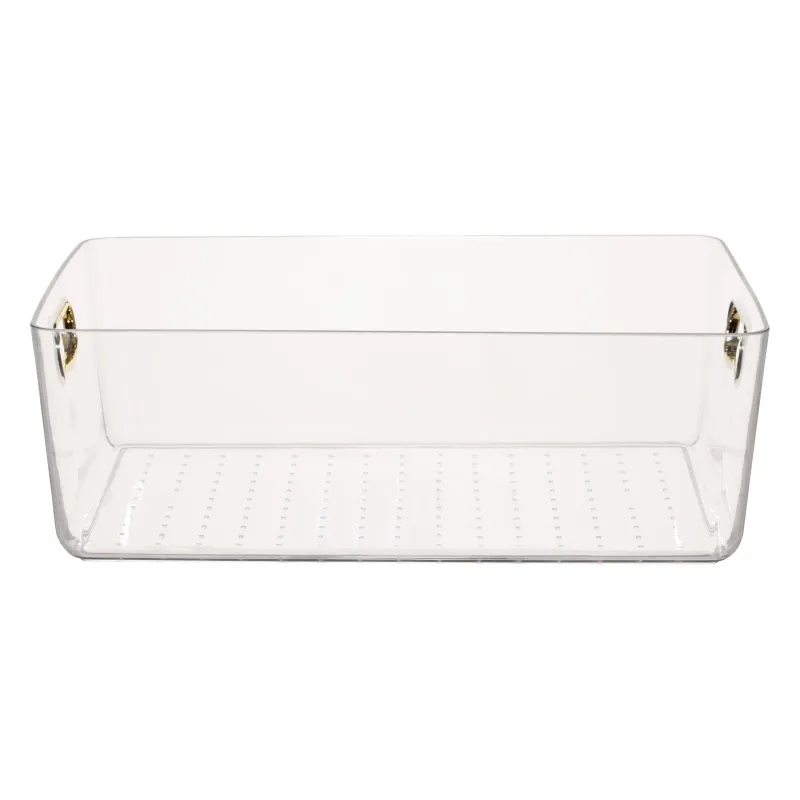 Ящик-органайзер, 29х20х10 см, хозяйственный, с золотистыми ручками, пластик, Order, image-1