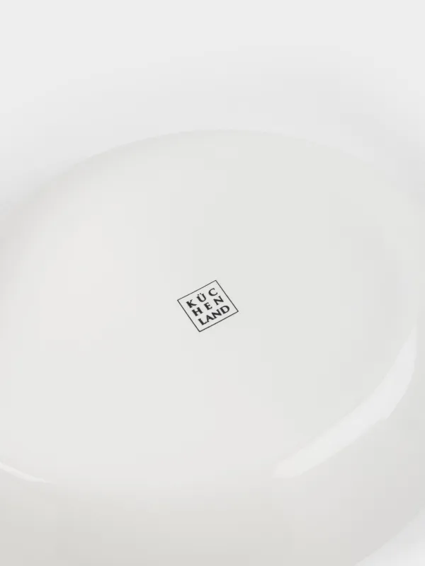 Тарелка суповая, 21х17х4 см, 700 мл, фарфор P, белая, Лепесток, Blomblad, image-4