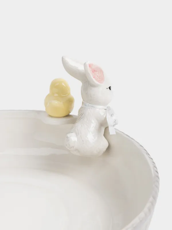 Блюдо глубокое, 26х6 см, Кролик и цыпленок в корзине, Easter, image-3