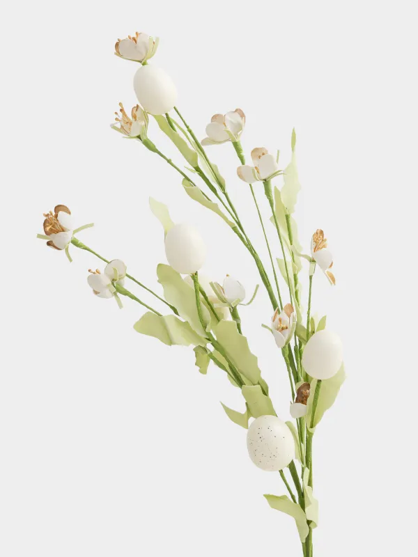 Ветка декоративная, 81 см, пенопласт/бумага, Пасхальные яйца и цветы, Rustic Easter decor, image-1