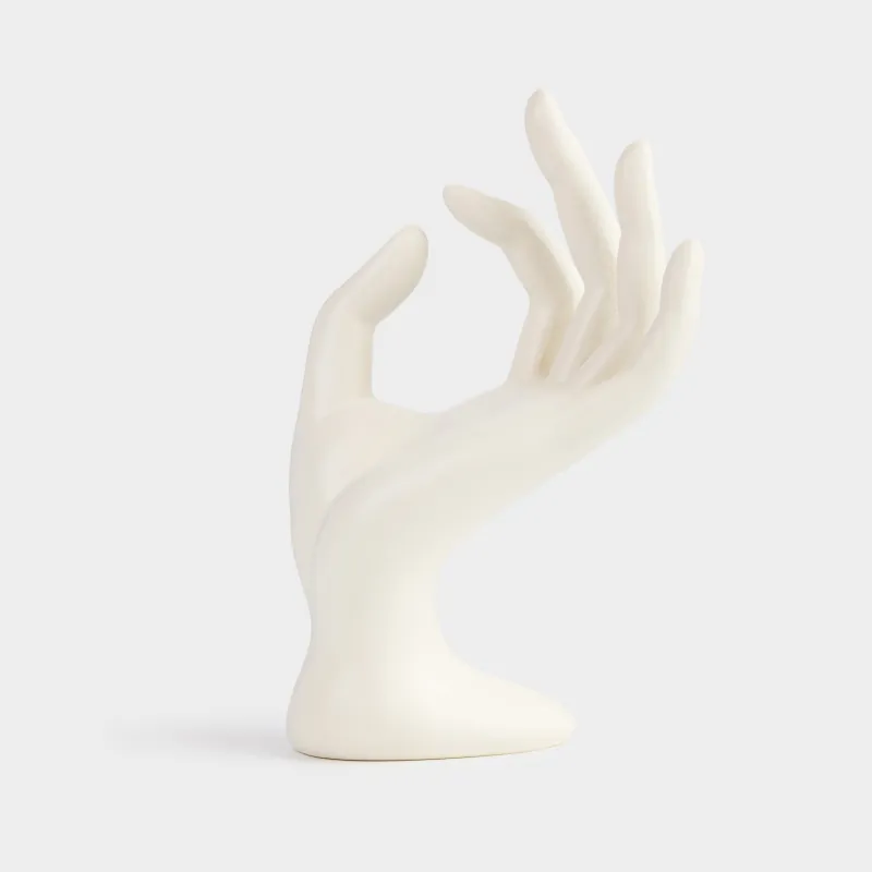 Держатель для украшений, 16 см, полирезин, молочный, Рука, Hand, image-0