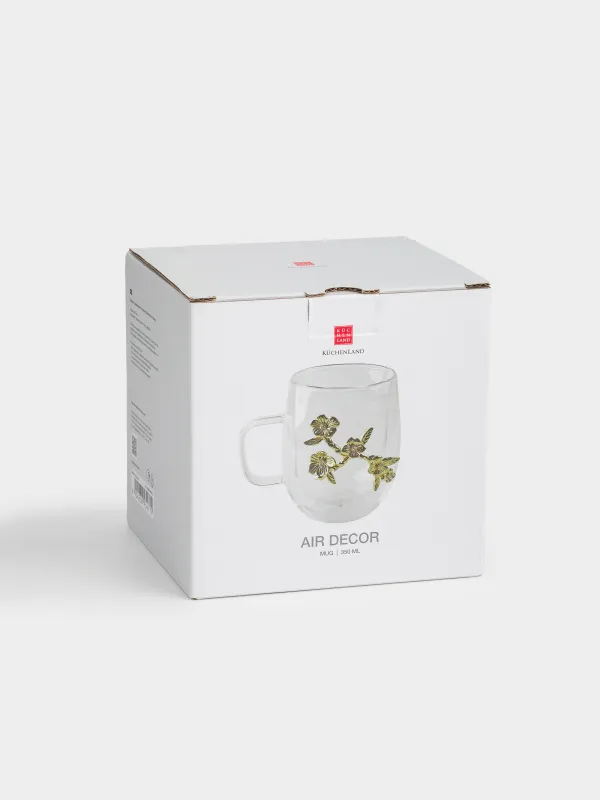 Кружка, 350 мл, Золотистые цветы, Air decor, image-5