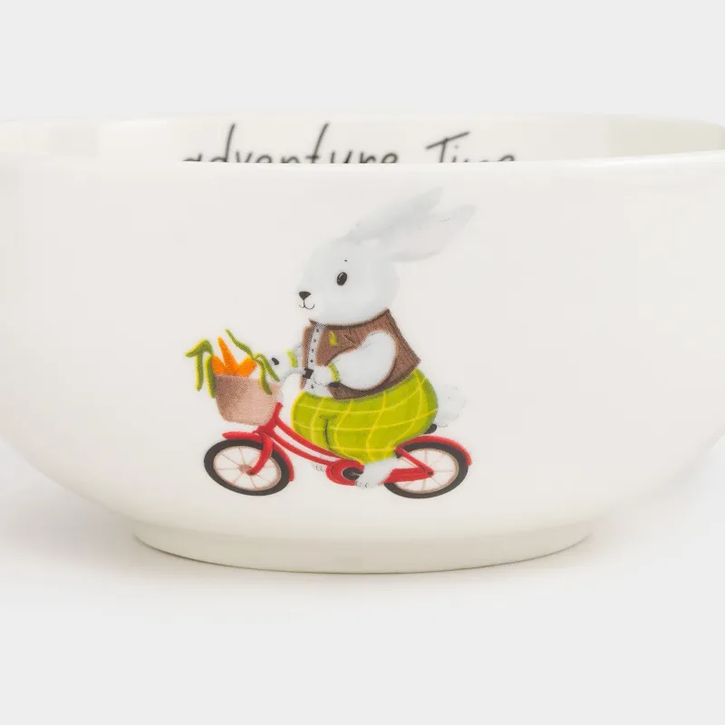 Тарелка суповая, 13х6 см, Кролик на велосипеде, Ideas life, image-5