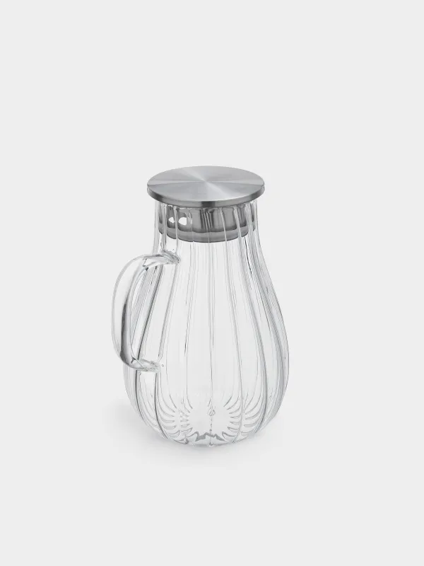 Кувшин, 1,8 л, с крышкой-фильтром, стекло Б/сталь, Camellia, image-1