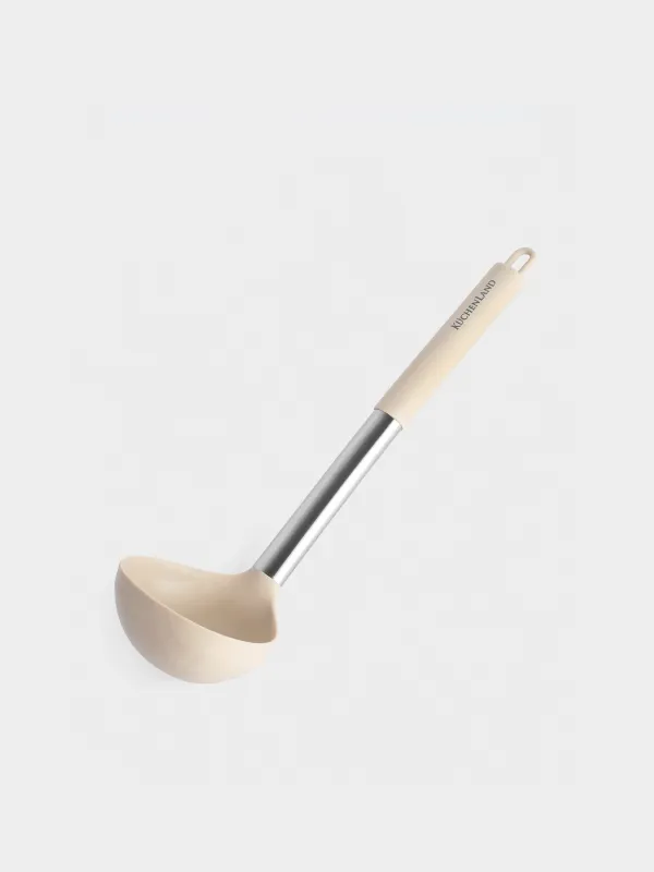 Половник, 31 см, силикон/сталь, серо-бежевый, Metallic, image-2