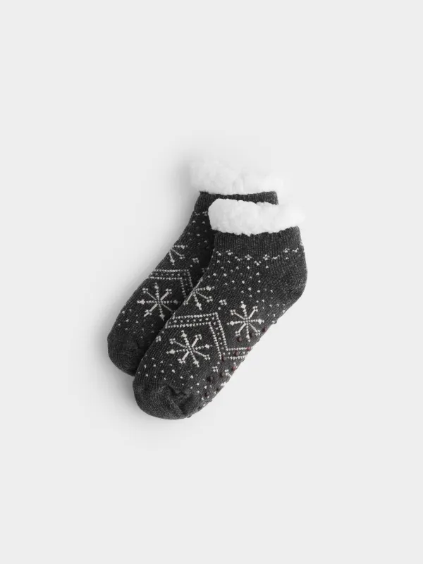 Носки утепленные с вышивкой Снежинки, Hot winter, image-0