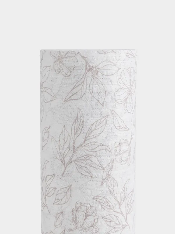 Полотенца рулонные, 25х25 см, 50 шт, целлюлоза, бело-бежевые, Цветы, Roll, image-1