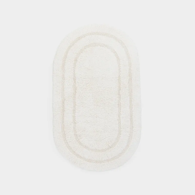 Коврик, 60x100 см, овальный, хлопок, молочный, Metric