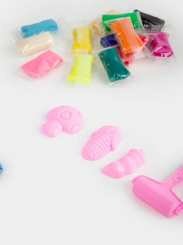 Набор для творчества, 20 пр, пластилин, с формочкой и валиком, розовый, Овощи, Childhood, image-3