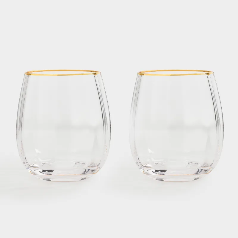Стакан, 10 см, 450 мл, 2 шт, стекло Р, с золотистым кантом, Filo R gold