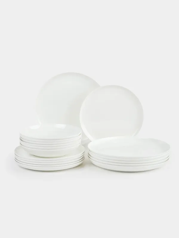 Сервиз обеденный, 6 перс, 18 пр, фарфор F, белый, Welmi, image-0