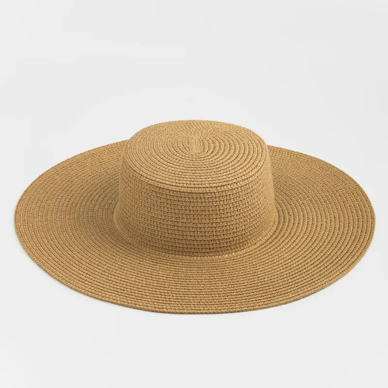Шляпа, 57 см, единый размер, с широкими полями, целлюлоза/полиэстер, песочная, Banjo
