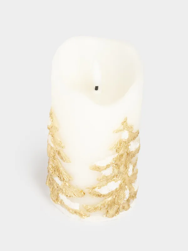 Свеча электрическая, 15 см, молочно-золотистая, Flameless, image-1