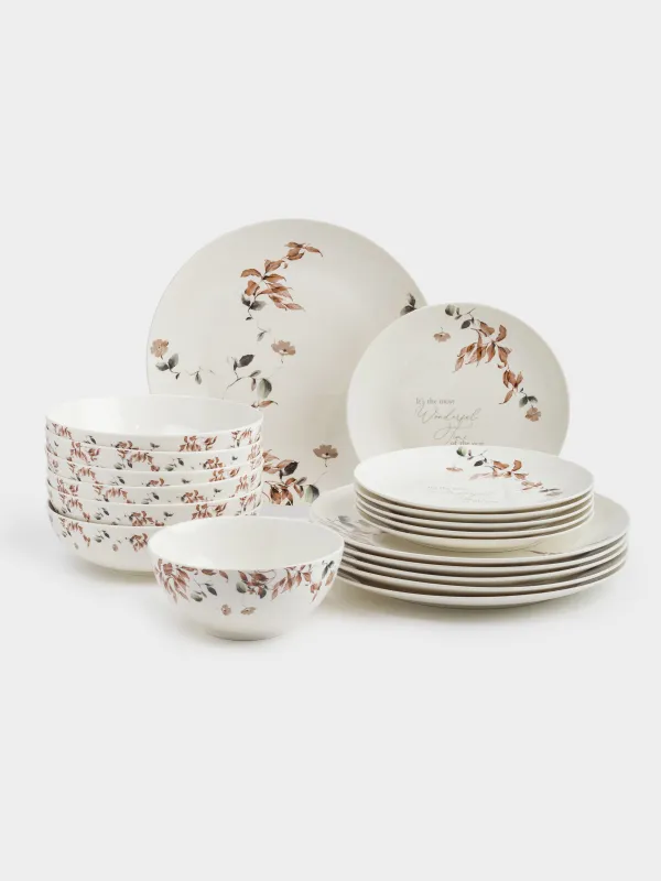 Сервиз обеденный, 6 перс, 19 пр, фарфор N, Осенние цветы, Refined floral, image-0