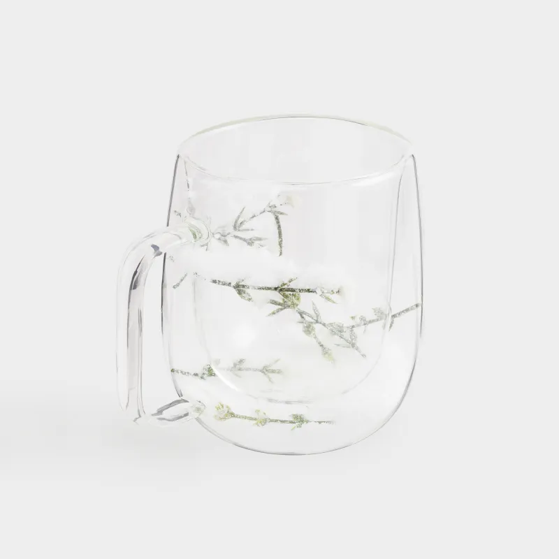 Кружка, 420 мл, 2 шт, стекло Б, с заснеженными ветками внутри, Air decor, image-2
