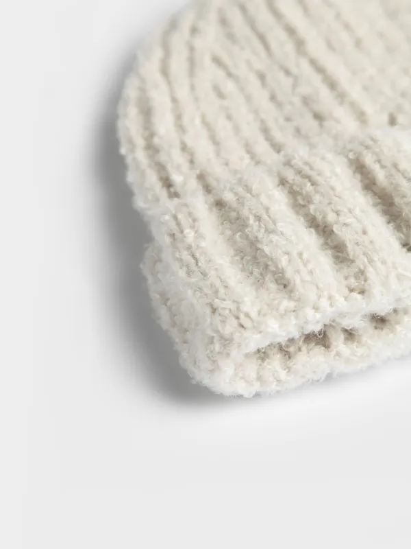 Вязаная Шапка-бини с отворотом Knitting fuzz, image-1