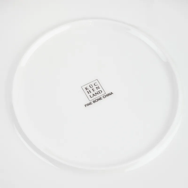 Тарелка обеденная, 28 см, фарфор F, белая, с золотистым кантом, Цветок, Peony gold, image-2