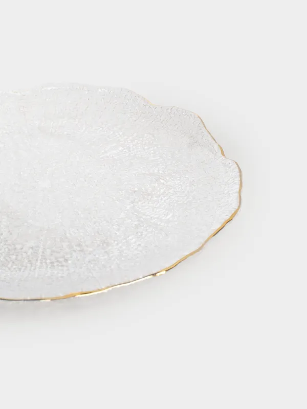 Тарелка закусочная, 21 см, стекло, с золотистым кантом, Berg, image-1