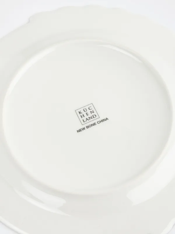 Тарелка закусочная, 21 см, фарфор N, белая, с серебристым кантом, Лошадь, Kairon horse, image-5