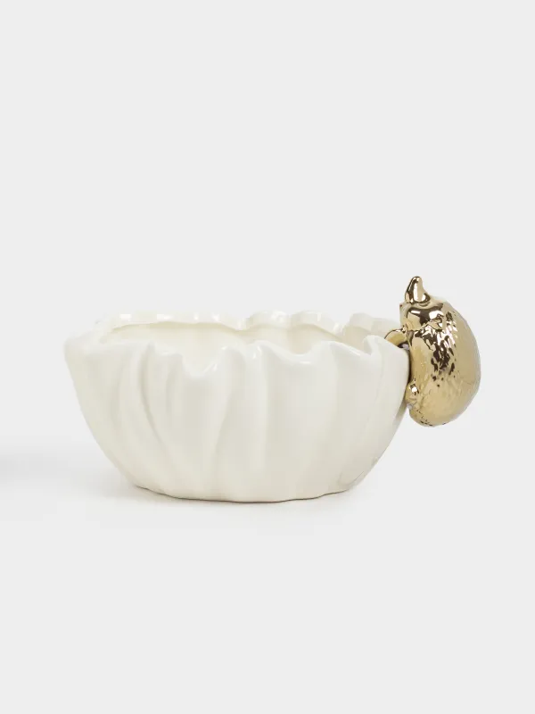 Салатник, 16х6 см, 580 мл, керамика, молочно-золотистый, Еж, Golden glow, image-0