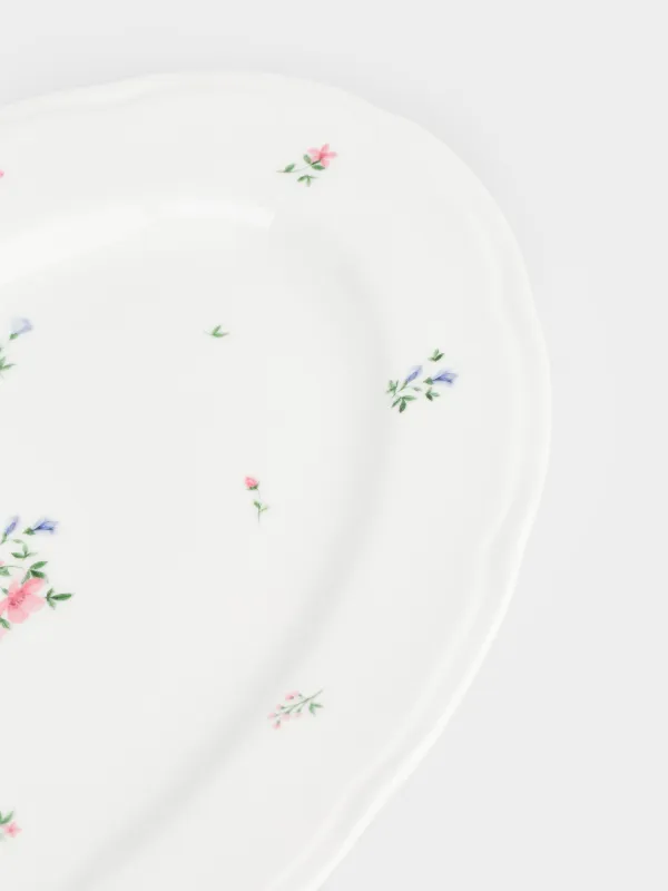 Блюдо, 30х21 см, фарфор N, овальное, белое, Нежные цветы, El floria, image-3