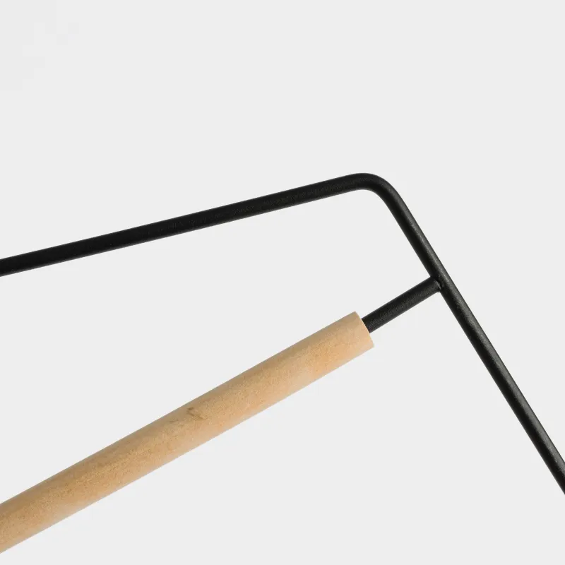 Вешалка для брюк/юбок, 38 см, 3 уровня, металл/дерево, черная, Attic, image-2