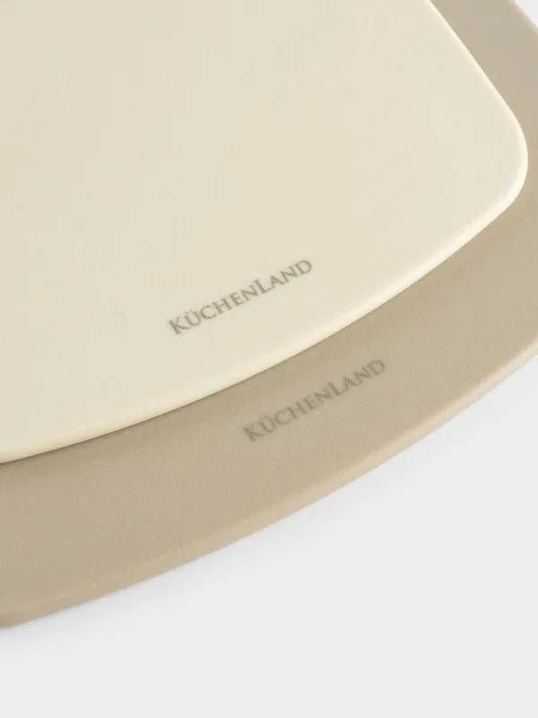 Доска разделочная, 30/35 см, 2 шт, пластик, молочная/серо-коричневая, Soft kitchen, image-4