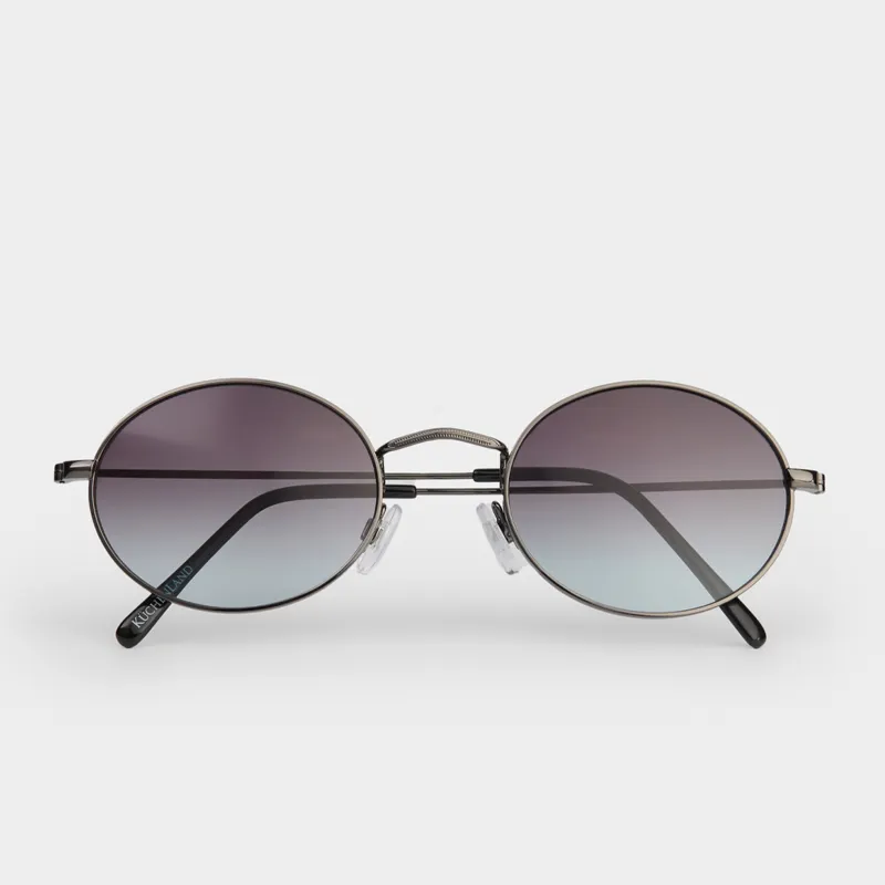 Очки солнцезащитные, металл/акрил, овальные, серебристо-фиолетовые, Round