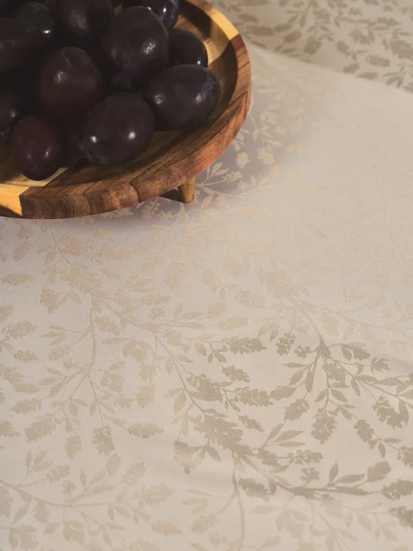 Скатерть, 160х160 см, жаккард, полиэстер, бежевая, Ветви, Slender branches, image-9