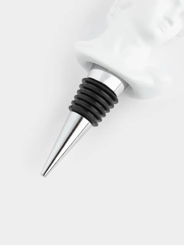 Пробка для винной бутылки, 12 см, металл/керамика D, белая, Давид, Apollo, image-2