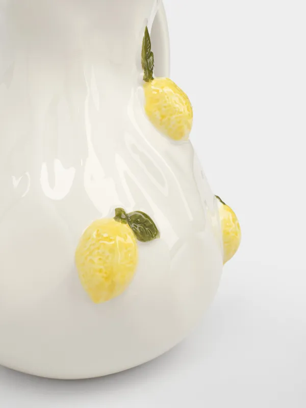 Кувшин, 1,7 л, керамика D, молочный, Лимоны, Sicily, image-4