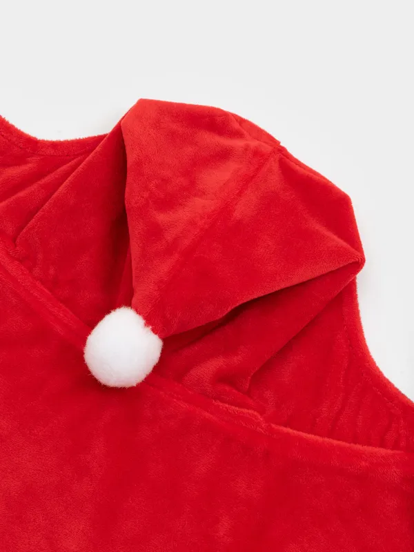 Костюм для животных, 30 см, р. S/M, карнавальный, полиэстер, красный, Санта, Christmas pet, image-3