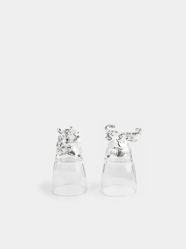 Стопка для водки, 4 шт, в кожаном кейсе, Бык и лошадь, Bar, image-2