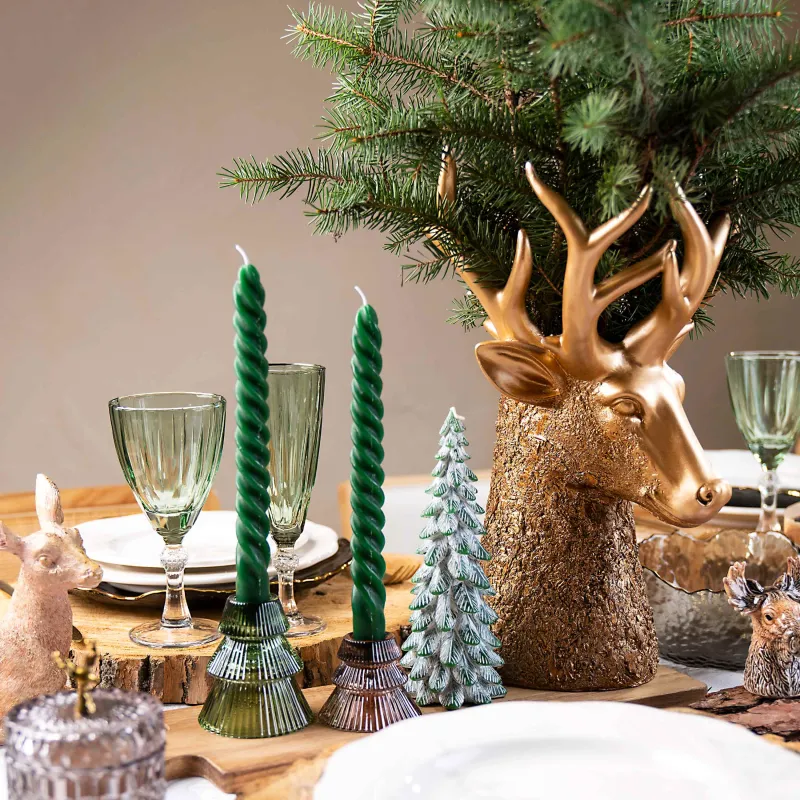 Ваза декоративная, 40 см, полирезин, золотистая, Голова оленя,Deer gold, image-4