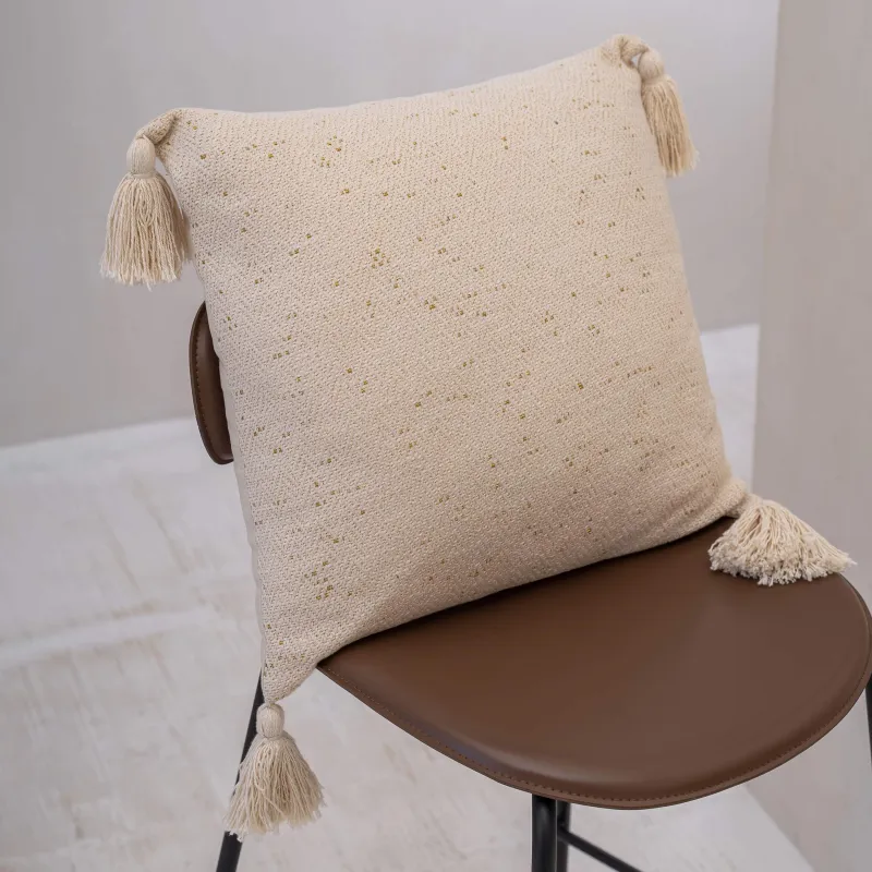 Подушка декоративная, 45х45 см, с кисточками, Зигзаги, Strike