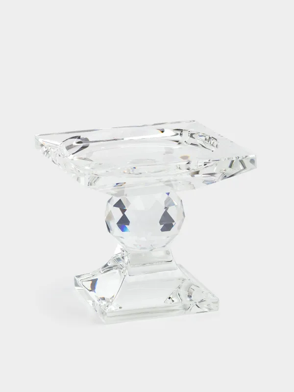 Подсвечник, 8 см, для цилиндрической свечи, на ножке, кристальное стекло, Lux crystal, image-1