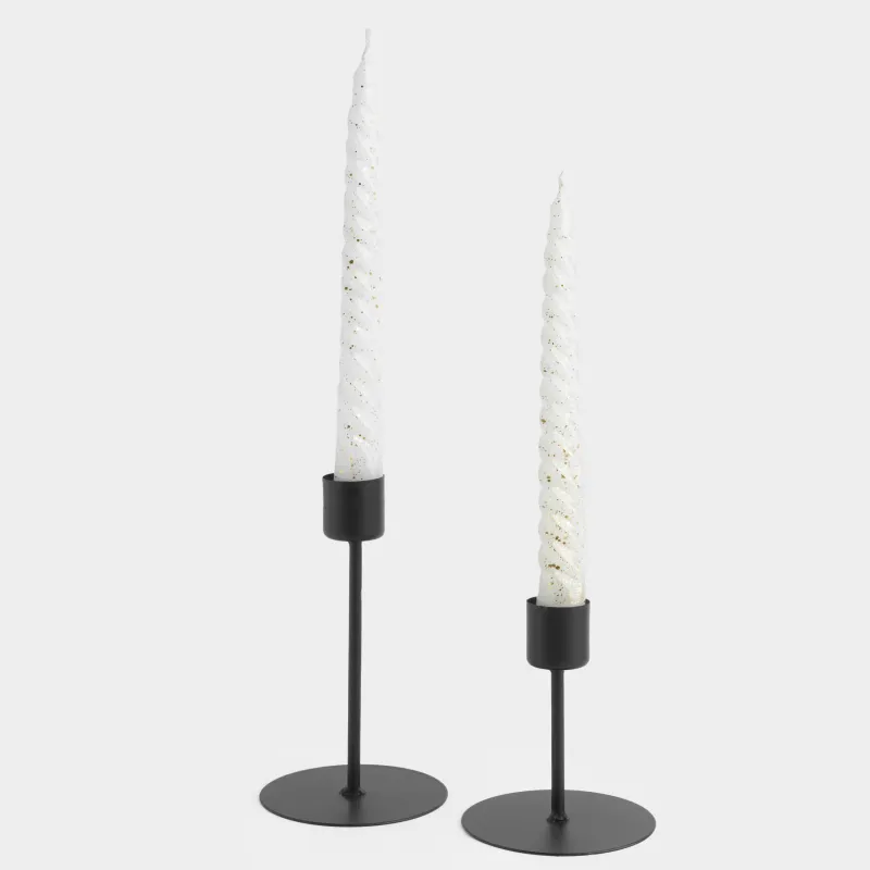 Свеча, 20 см, 2 шт, тонкая, белая, в золотистую крапинку, Спираль, Spiral shape, image-4