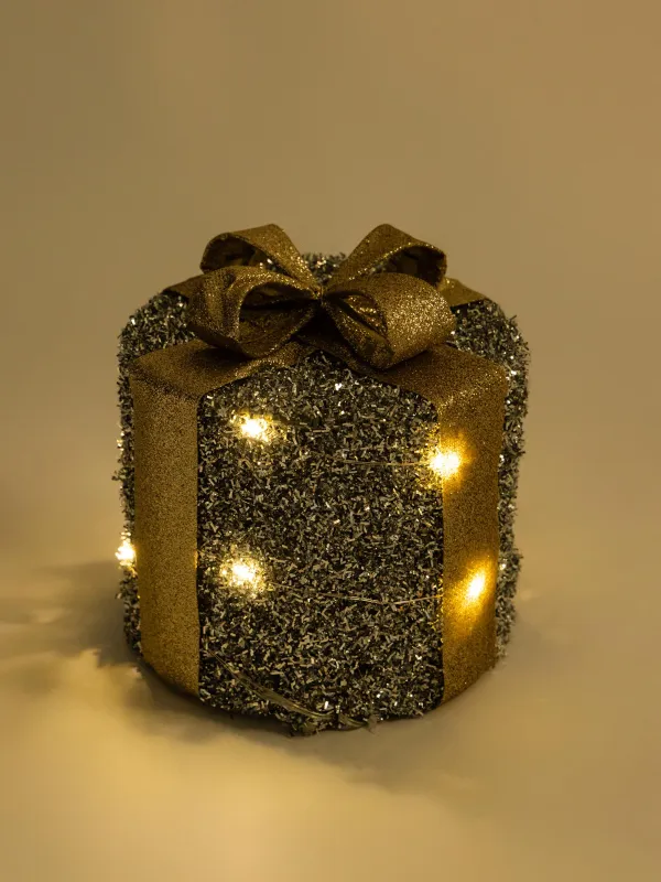 Статуэтка с подсветкой, 15 см, полиэстер/металл, круглая, серебристая, Подарок, Frosty sparks, image-3