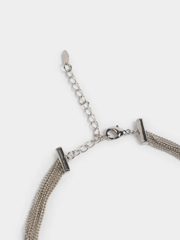 Колье, 65 см, металл/стразы, черное, Кристаллы, Jewelry black, image-2