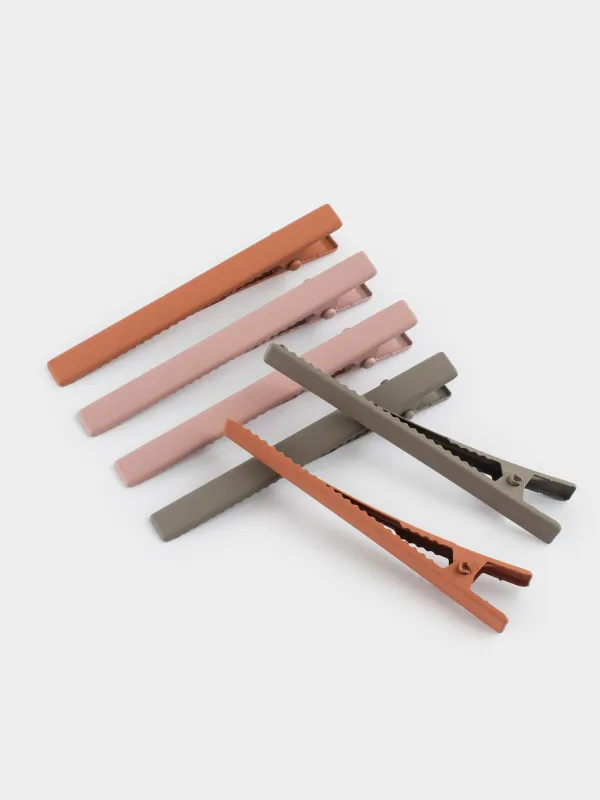 Заколка для волос, 6 см, 6 шт, металл, Цветной микс, Basic, image-3