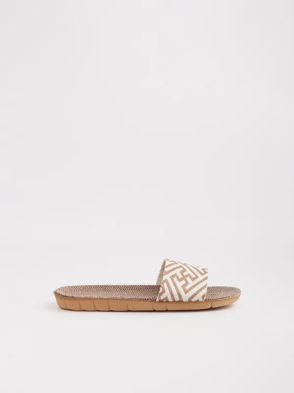 Сандалии женские, бежево-молочные, Геометрия, Walk, image-0