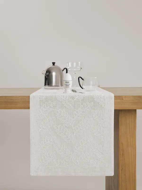 Дорожка настольная, 40х160 см, полиэстер, молочная, Листья, Fall foliage, image-6