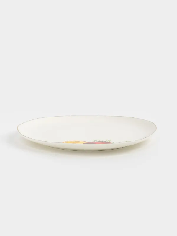 Тарелка закусочная, 21 см, фарфор N, белая, с золотистым кантом, Гранаты и апельсин, Christmas miracle, image-2