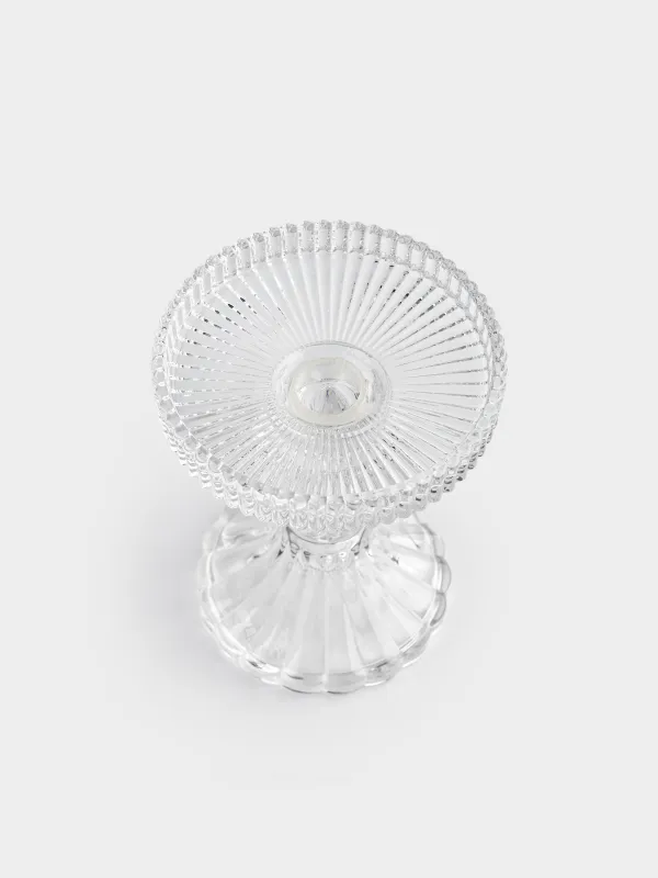 Подсвечник, 12 см, для цилиндрической/тонкой свечи, на ножке, разборный, стекло, Ribby, image-3