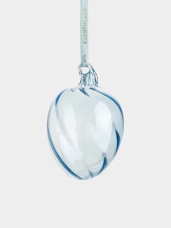 Подвеска декоративная, 6х8 см, стекло, голубая, Flora Easter, image-1