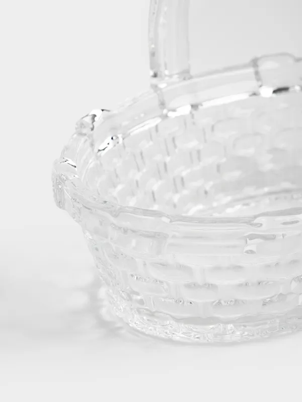 Ваза для фруктов, 17x14 см, с ручкой, стекло Р, Корзина, Clear pattern, image-2