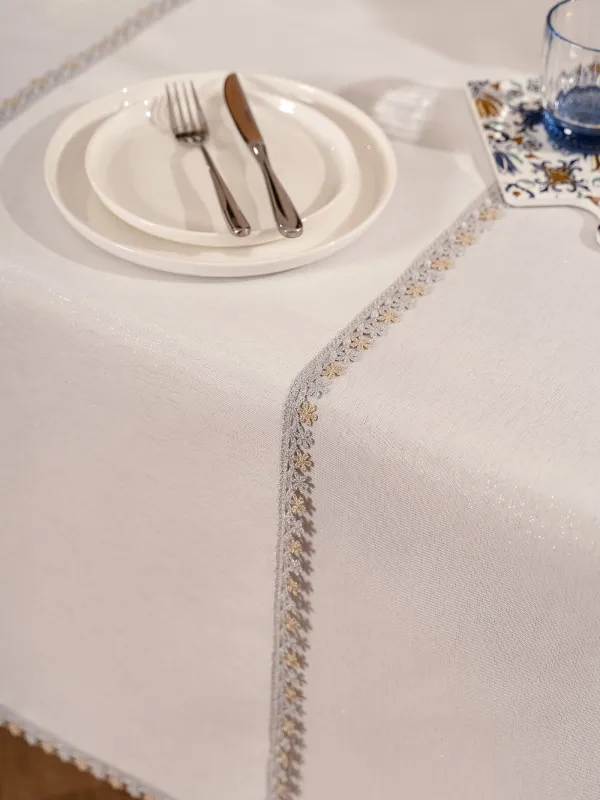 Дорожка настольная, 40х160 см, полиэстер, белая, Цветочное кружево, Flower lace, image-4