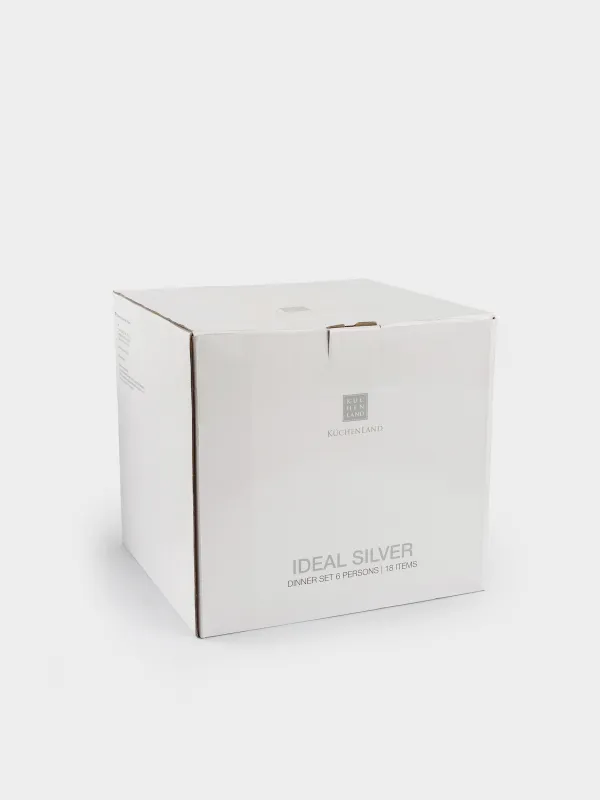 Сервиз обеденный, 6 перс, 18 пр, фарфор F, белый, Ideal silver, image-9